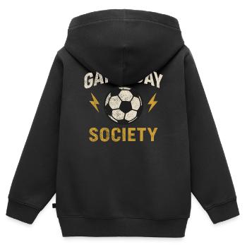 Game Day Society – Fußballfan Design - Kinder Premium Organic Zip Hoodie - Schwarz - Hinten - AI Model Kid Male (0cm)