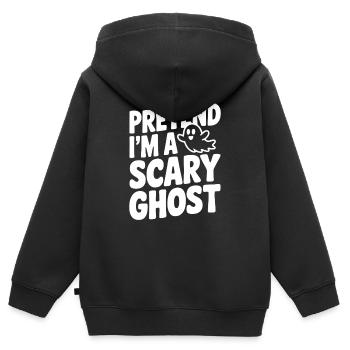 Tu so, als wäre ich ein gruseliger Geist - Kinder Premium Organic Zip Hoodie - Schwarz - Hinten - AI Model Kid Male (0cm)