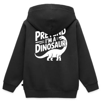 Faire semblant d’être un dinosaure - Sweat Premium à capuche zippé enfant bio - noir - Dos - AI Model Kid Male (0cm)