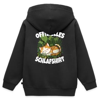 Offizielles Schlafshirt - Kinder Premium Organic Zip Hoodie - Schwarz - Hinten - AI Model Kid Male (0cm)