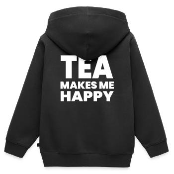 Thé - Sweat Premium à capuche zippé enfant bio - noir - Dos - AI Model Kid Male (0cm)