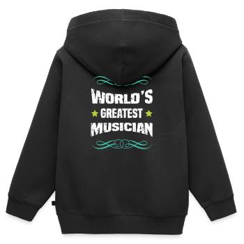 Weltbester Musiker  - Kinder Premium Organic Zip Hoodie - Schwarz - Hinten - AI Model Kid Male (0cm)