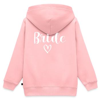 Mariée - Sweat Premium à capuche zippé enfant bio - rose - Dos - AI Model Kid Female (0cm)