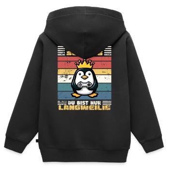 Je ne suis pas accro - je joue - Sweat Premium à capuche zippé enfant bio - noir - Dos - AI Model Kid Male (0cm)
