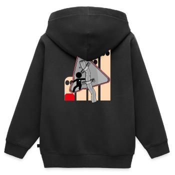SIGNAL - Kinder Premium Organic Zip Hoodie - Schwarz - Hinten - AI Model Kid Male (0cm)