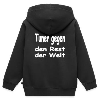 Tuner - Kinder Premium Organic Zip Hoodie - Schwarz - Hinten - AI Model Kid Male (0cm)
