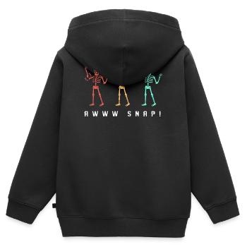 Fracture du bras Fracture osseuse du squelette d’Halloween - Sweat Premium à capuche zippé enfant bio - noir - Dos - AI Model Kid Male (0cm)
