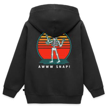 Fracture osseuse Fracture osseuse du squelette d’Halloween - Sweat Premium à capuche zippé enfant bio - noir - Dos - AI Model Kid Male (0cm)