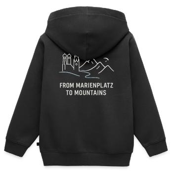 From Marienplatz to Mountains München - Kinder Premium Organic Zip Hoodie - Schwarz - Hinten - AI Model Kid Male (0cm)