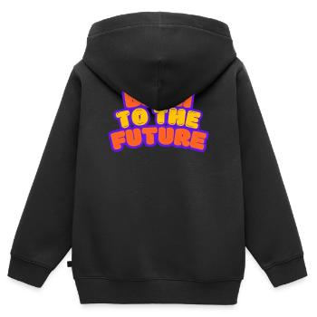 Bach to the Future Johann Sebastian Bach - Kinder Premium Organic Zip Hoodie - Schwarz - Hinten - AI Model Kid Male (0cm)