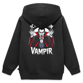 Vampir Kostüm Blutsauger Halloween Grusel  - Kinder Premium Organic Zip Hoodie - Schwarz - Hinten - AI Model Kid Male (0cm)