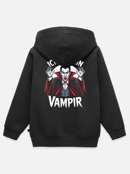 Vampir Kostüm Blutsauger Halloween Grusel - Kinder Premium Organic Zip Hoodie - Schwarz
