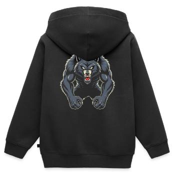 Werwolf - Kinder Premium Organic Zip Hoodie - Schwarz - Hinten - AI Model Kid Male (0cm)