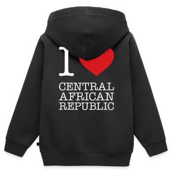 I love Central African Republic - Kinder Premium Organic Zip Hoodie - Schwarz - Hinten - AI Model Kid Male (0cm)