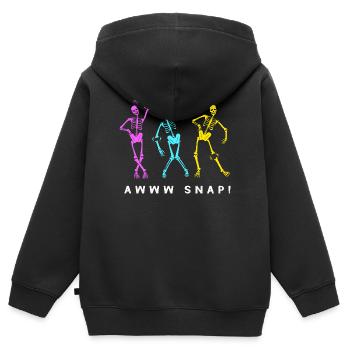 Fracture du bras Fracture osseuse du squelette d’Halloween - Sweat Premium à capuche zippé enfant bio - noir - Dos - AI Model Kid Male (0cm)