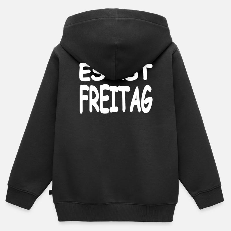 Piątek - Bluza Premium z kapturem na zamek dziecięca bio - czarny