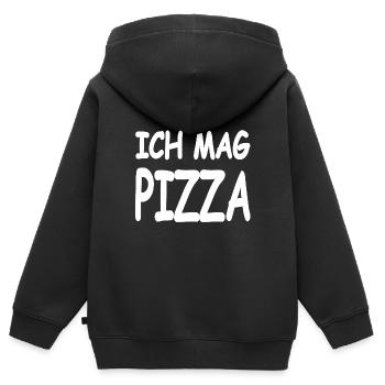 Pizza - Kinder Premium Organic Zip Hoodie - Schwarz - Hinten - AI Model Kid Male (0cm)