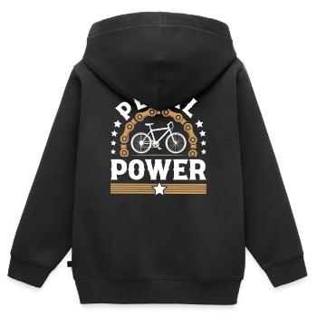 Fahrrad Fahrradfahrer - Kinder Premium Organic Zip Hoodie - Schwarz - Hinten - AI Model Kid Male (0cm)