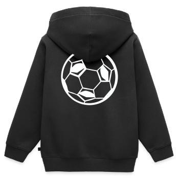 Fussball Ball Soccer - Kinder Premium Organic Zip Hoodie - Schwarz - Hinten - AI Model Kid Male (0cm)