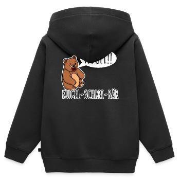 Kugelschrei-Bär Ein Bär der Kugel schreit! Random - Kinder Premium Organic Zip Hoodie - Schwarz - Hinten - AI Model Kid Male (0cm)