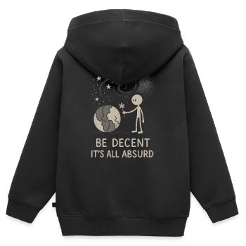 Ethischer Nihilismus, Existenzieller Humor, - Kinder Premium Organic Zip Hoodie - Schwarz - Hinten - AI Model Kid Male (0cm)