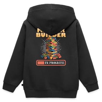 Building Blocks Kids Brick Builder - Kinder Premium Organic Zip Hoodie - Schwarz - Hinten - AI Model Kid Male (0cm)