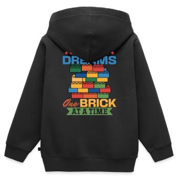 Building Blocks Kids Brick Builder - Kinder Premium Organic Zip Hoodie - Schwarz - Hinten - AI Model Kid Male (0cm)