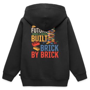 Building Blocks Kids Brick Builder - Kinder Premium Organic Zip Hoodie - Schwarz - Hinten - AI Model Kid Male (0cm)