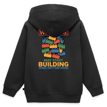Building Blocks Kids Brick Builder - Kinder Premium Organic Zip Hoodie - Schwarz - Hinten - AI Model Kid Male (0cm)