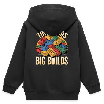 Building Blocks Kids Brick Builder - Kinder Premium Organic Zip Hoodie - Schwarz - Hinten - AI Model Kid Male (0cm)