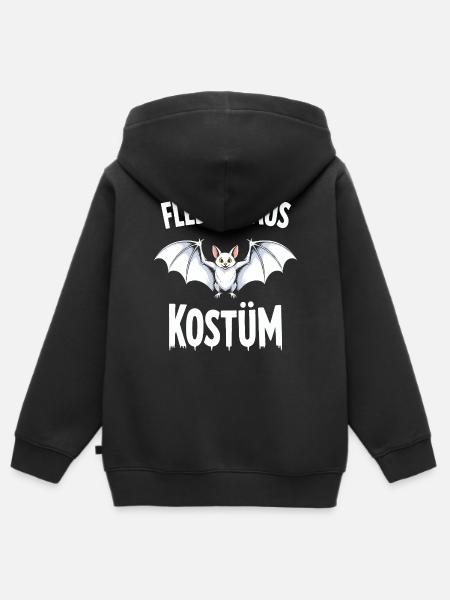 Fledermaus Kostüm Halloween Karneval - Kinder Premium Organic Zip Hoodie - Schwarz