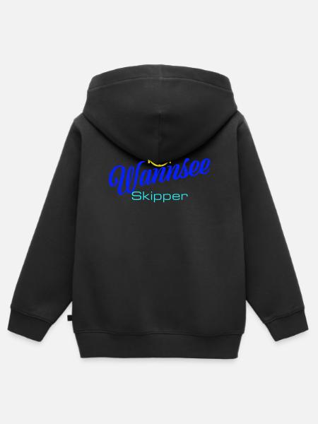 Berlin: Wannsee-Skipper mit Anker - Kinder Premium Organic Zip Hoodie - Schwarz