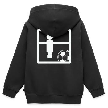 Kicker de football Fußball - Sweat Premium à capuche zippé enfant bio - noir - Dos - AI Model Kid Male (0cm)