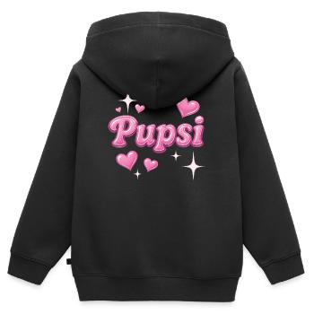 Conception du surnom pupsi/y2k - Sweat Premium à capuche zippé enfant bio - noir - Dos - AI Model Kid Male (0cm)