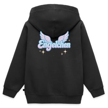 Little Angel / Y2K Statement Nickname Design - Kids Premium Organic Zip-up Hoodie - black - Back - AI Model Kid Male (0cm)