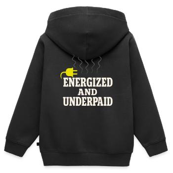 Apprentice electrician, student in the electrical trade - Kids Premium Organic Zip-up Hoodie - black - Back - AI Model Kid Male (0cm)