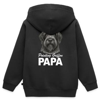Le père de Griffon Korthal - Sweat Premium à capuche zippé enfant bio - noir - Dos - AI Model Kid Male (0cm)