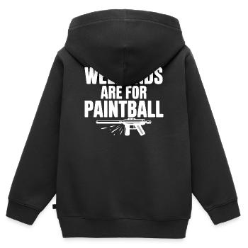 Wochenenden sind für Paintball - Kinder Premium Organic Zip Hoodie - Schwarz - Hinten - AI Model Kid Male (0cm)