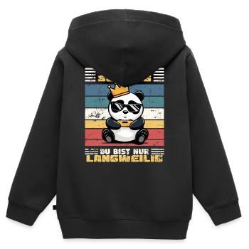Accro aux joueurs - Sweat Premium à capuche zippé enfant bio - noir - Dos - AI Model Kid Male (0cm)