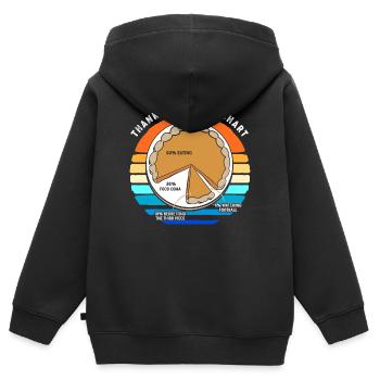 Papy Grand-père Thanksgiving Papa Père - Sweat Premium à capuche zippé enfant bio - noir - Dos - AI Model Kid Male (0cm)
