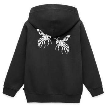Biene Wespe - Kinder Premium Organic Zip Hoodie - Schwarz - Hinten - AI Model Kid Male (0cm)