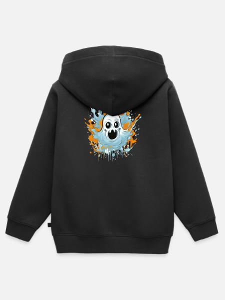 Geist Comic - Kinder Premium Organic Zip Hoodie - Schwarz