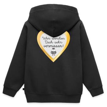 ADIEU SEAGULL - Sweat Premium à capuche zippé enfant bio - noir - Dos - AI Model Kid Male (0cm)