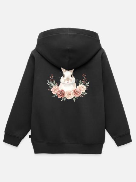 Kaninchen - Kinder Premium Organic Zip Hoodie - Schwarz