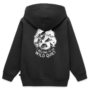 Solo Camping Introverted Camper Quiet - Kids Premium Organic Zip-up Hoodie - black - Back - AI Model Kid Male (0cm)