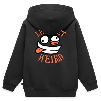 Let’s Get Weird Crazy Comic Face Madness - Sweat Premium à capuche zippé enfant bio - noir - Dos - AI Model Kid Male (0cm)