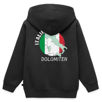 Dolomites - Sweat Premium à capuche zippé enfant bio - noir - Dos - AI Model Kid Male (0cm)
