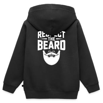 Respecter la barbe - Sweat Premium à capuche zippé enfant bio - noir - Dos - AI Model Kid Male (0cm)