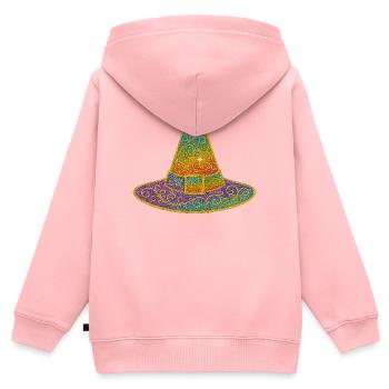 Bunt funkelnder Hexenhut - Kinder Premium Organic Zip Hoodie - Rosa - Hinten - AI Model Kid Female (0cm)
