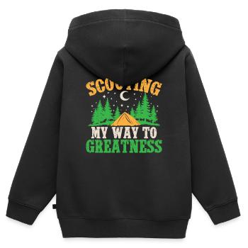 Girl Scout Leader My Way To Greatness Scout - Kinder Premium Organic Zip Hoodie - Schwarz - Hinten - AI Model Kid Male (0cm)